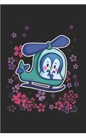 Funny Penguin Pilot Notebook: Graph Paper Journal 6x9 - 120 Pages