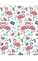 Notebook: Flamingo cover and Dot pages, Extra large (8.5 x 11) inches, 110 pages, notebooks and journals(1 Flamingo Notebook,)