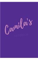 Camila's Notebook: Camila 6x9 personalized journal notebook. Attractive girly sassy modern stylish purple pink cover. Arty stylish pretty journal for girls.
