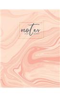Notes Liquid Abstract: Pink Marble, Abstract, Inspirational Notebook, Diary, Planner, Bullet List, Composition Book, Journal, 8.5 x 11 inch 110 page, Wide Ruled