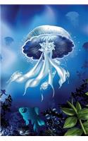 Jellyfish King Journal: Blank Notebook Diary Memoir Log Logue