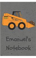 Emanuel's Notebook: Construction Equipment Skid Steer Cover 6x9 100 Pages Personalized Journal Drawing Notebook