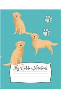 My Golden Notebook: Cute Dog Breed Composition Notebook Wide Ruled Lined Paper(1 Dog Breeds)