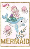 Macy Mermaid: Wide Ruled Composition Book Diary Lined Journal
