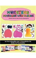 Arbeiten mit der Schere für den Kindergarten: (20 vollfarbige Kindergarten-Arbeitsblätter zum Ausschneiden und Einfügen - Monster)(50 Arbeiten Mit Der Schere Für Den Kindergarten)
