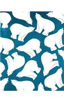 Chalkboard Bullet Dot Grid Journal - Polar Bears (Aqua): 150 page 8" x 10" Dot Grid Journal: Blank Diary, Dot Grid Bullet Planner(2 Polar Bear Chalkboard Bullet Dot Grid Journal)