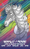 Animales y pajaros - Libro de colorear para adultos - Burro, lemur, camaleón, lince, otros