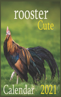 rooster Cute: 2021 Wall & Office Calendar, 12 Month Calendar