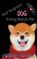 Dog coloring book for Kids black background