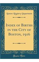 Index of Births in the City of Boston, 1916 (Classic Reprint)