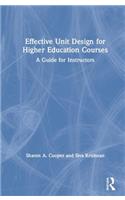 Effective Unit Design for Higher Education Courses