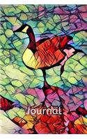 Cute Canadian Goose in Blue Purple Lake Bird Lovers Pretty Blank Lined Journal for Daily Thoughts Notebook Diary for Women for Ladies