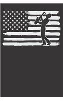 Notebook: Saxophone USA Flag America 4th Of July Murica Gift Dot Grid 6x9 120 Pages Journal