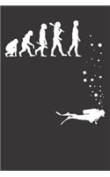 Notebook: Scuba Diving Evolution Diver Funny Dive Present Station Gift Dot Grid 6x9 120 Pages Journal