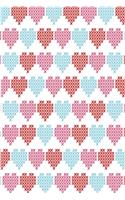 Stitched hearts in original colors: Sweet notebook for lovers and beloved ones