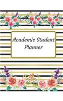 Academic Student Planner: A Cute Gold Floral Jan 2019-Jun 2020 Dated Daily, Weekly, Monthly College, High, Middle School 18 Months Calendar Holidays Planner, Organizer, Track