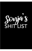 Sonja's Shit List: Sonja Gift Notebook - Funny Personalized Lined Note Pad for Women Named Sonja - Novelty Journal with Lines - Sarcastic Cool Office Gag Gift for Cowo