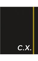 C.X.: Classic Monogram Lined Notebook Personalized With Two Initials - Matte Softcover Professional Style Paperback Journal Perfect Gift for Men and Women