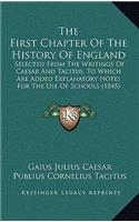 First Chapter Of The History Of England