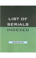 List of Serials Indexed