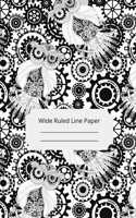 Steampunk Theme Art Wide Ruled Line Paper