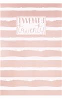 2020: Diary Planner Journal - Horizontal Weekly Layout Week to View on 2 Pages - Rose Gold Stripes Lines