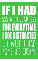 If I Had a Dollar for Everytime I Got Distracted ...I Wish I Had Some Ice Cream