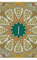 Monogram J Notebook: Blank Journal Diary Memoir Log Logue(10 Arabesque Two 150 Lined)