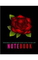 Rockabilly Vintage Red Rose Flash Tattoo Art Notebook