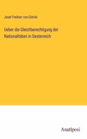 Ueber die Gleichberechtigung der Nationalitäten in Oesterreich