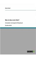 Was ist das erste Sein? Aristoteles' ontologische Metaphysik