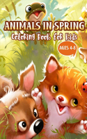 Animals in Spring Coloring Book for kids Ages 4-8