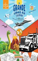 grande libro da colorare, più di 150 immagini di camion, macchine, aeroplani, dinosauri e molto altro!Libro da colorare per bambini di 4-5-6 anni, 3in1: 3 Libri in 1, di attività prescolari e pregrafismo, intrattenimento e sano divertimento per bambini.