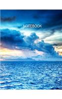 Notebook. Blue Sky And Ocean Cover. Composition Notebook. College Ruled. 8.5 x 11. 120 Pages.