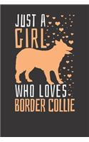 Notebook 6x9 120 Pages: College Ruled Border Collie For Girls Who Loves Border Collies