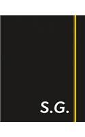 S.G.: Classic Monogram Lined Notebook Personalized With Two Initials - Matte Softcover Professional Style Paperback Journal Perfect Gift for Men and Women