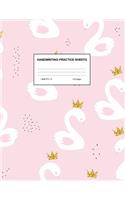 Handwriting Practice Sheets: Cute Blank Lined Paper Notebook for Writing Exercise and Cursive Worksheets - Perfect Workbook for Preschool, Kindergarten, 1st, 2nd, 3rd and 4th Gr