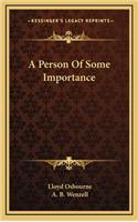 A Person of Some Importance a Person of Some Importance