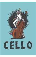 Cello Unicorn Notebook