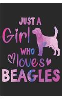Just a Girl Who Loves Beagle - Beagle Gift Notebook/Journal 6x9 100 Pages