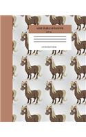 Wide Ruled Horse Notebook Composition Book: Lined Workbook for Teens Kids Back to School College and Journaling. 8" x 10" 120 Pages. Vol 4