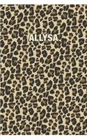 Allysa: Personalized Notebook - Leopard Print (Animal Pattern). Blank College Ruled (Lined) Journal for Notes, Journaling, Diary Writing. Wildlife Theme Des