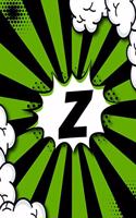 Z - Notebook: Personalized Lined Notebook Customized With Monogram Letter Z Comic Book Style Pop Art Initials For Names Starting With Z