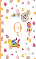 Q Journal: Cute Initial Monogram Letter Q Journal, Pretty Personalized Diary for Women, Teens and Girls
