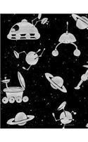 Space Notebook: College Ruled Notebooks and Journals, X Large (8.5 x 11) School Supplies & Cute Notebooks - cool gift for teen boys & girls(1 Galaxy Astronomy & Space Ships)