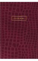 Journal: Black and Purple Crocodile Leather Style - Gold Lettering - Softcover - 120 Blank Lined 6x9 College Ruled Pages(Leather Style Journal, Notebook, Diary, Composition Book)