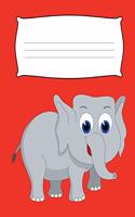 Kids Elephant Red Primary Journal Composition Notebook