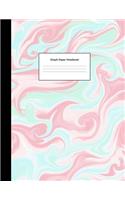 Graph Paper Notebook: Teal Pink Marble Swirl Math Composition Book Quad Ruled 1/4 inch (.25") Squares Graphing Paper for Students Large, 8.5 x 11 in