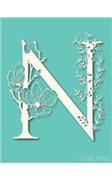 Dot Grid Journal: N Monogram: Teal Create Your Own, Bullet Style Writing Notebook, Sketchbook or Diary Dotted Planner