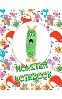 I Monster Notebook: Kids Monogrammed Journal and Doodle Book